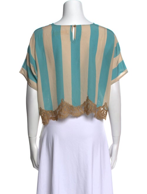 Rapsodia Striped Bateau Neckline Crop Top