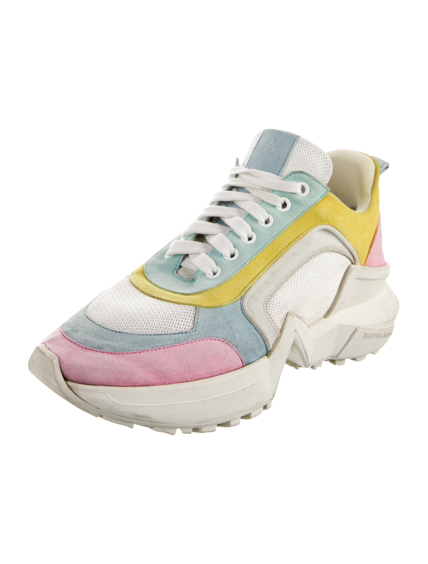Ralph & Russo Suede Colorblock Pattern Chunky Sneakers