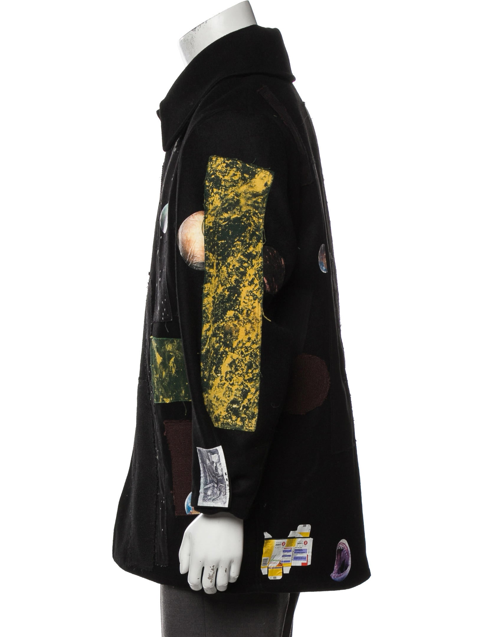 Raf Simons x Sterling Ruby 2014 Fathers Patch Coat - Black
