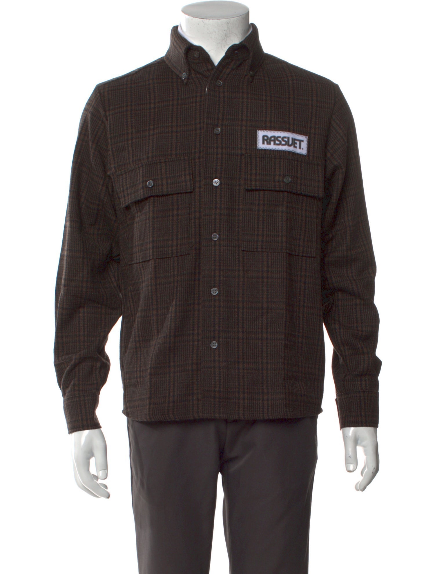 Rassvet Plaid Print Long Sleeve Dress Shirt