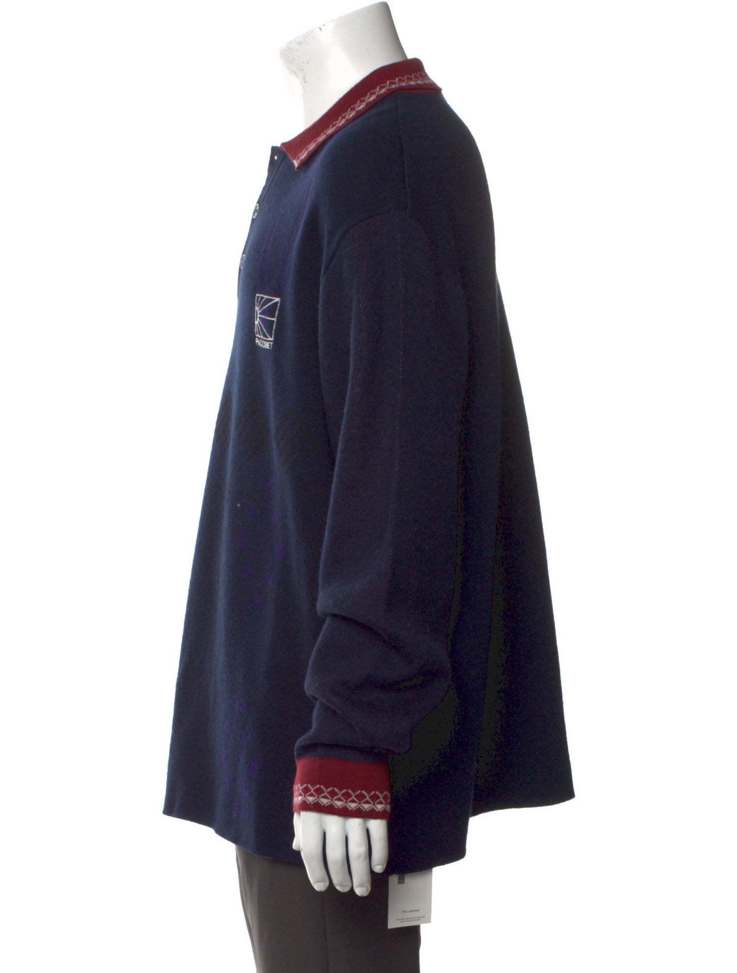 Rassvet Graphic Print Collar Polo Sweater