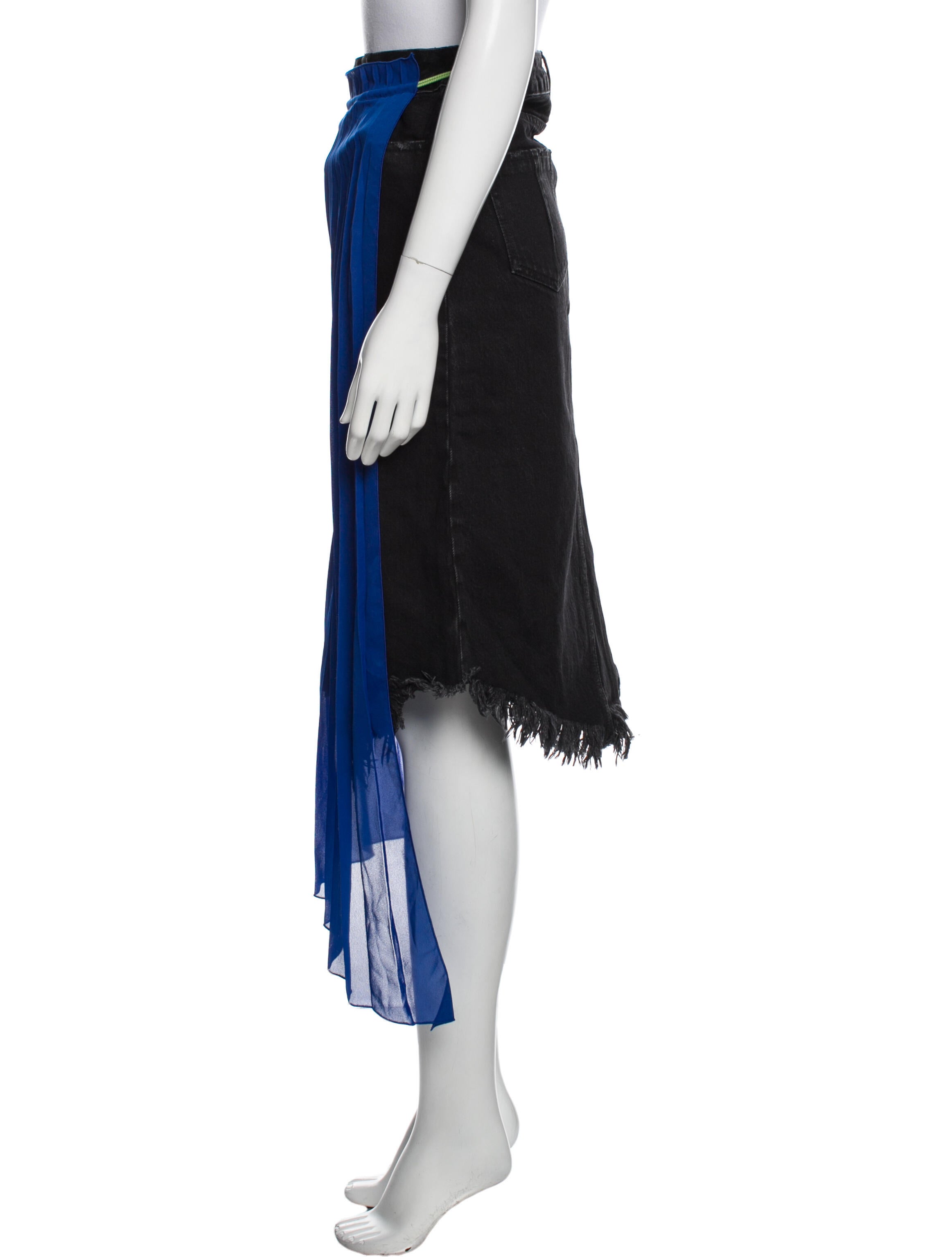 Unravel Project Raw-Edge Trim Knee-Length Skirt w/ Tags