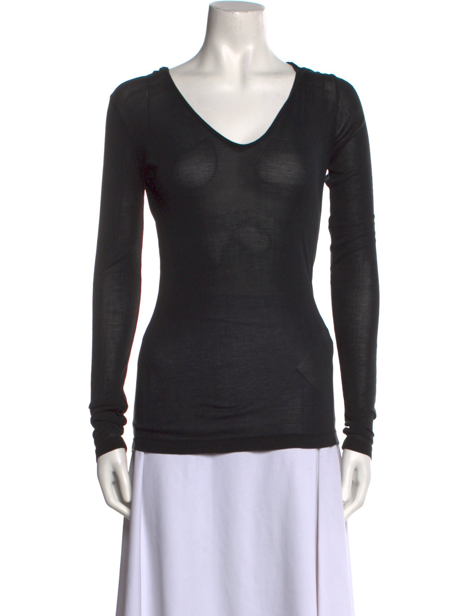 Unravel Project Silk V-Neck Top