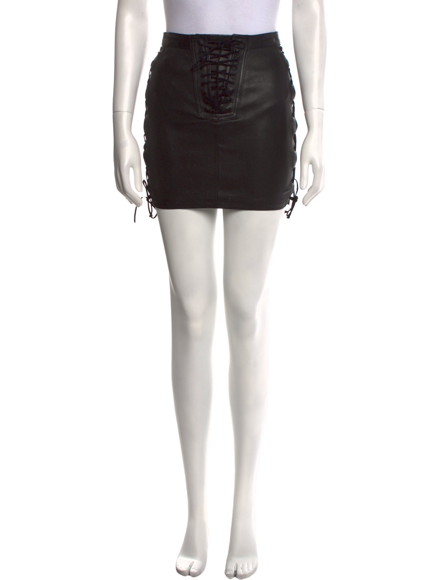 Unravel Project Leather Mini Skirt