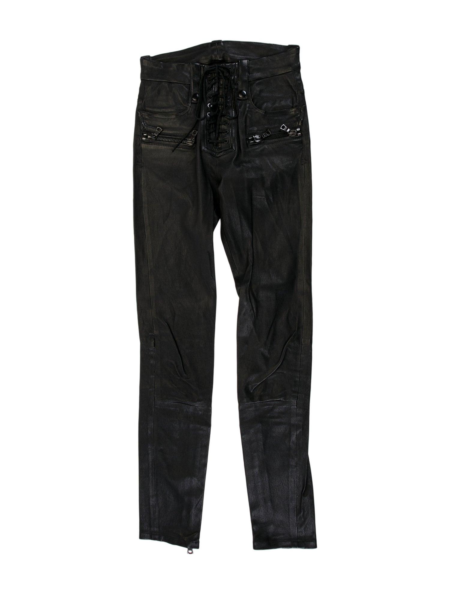 Unravel Project Lambskin Skinny Leg Pants