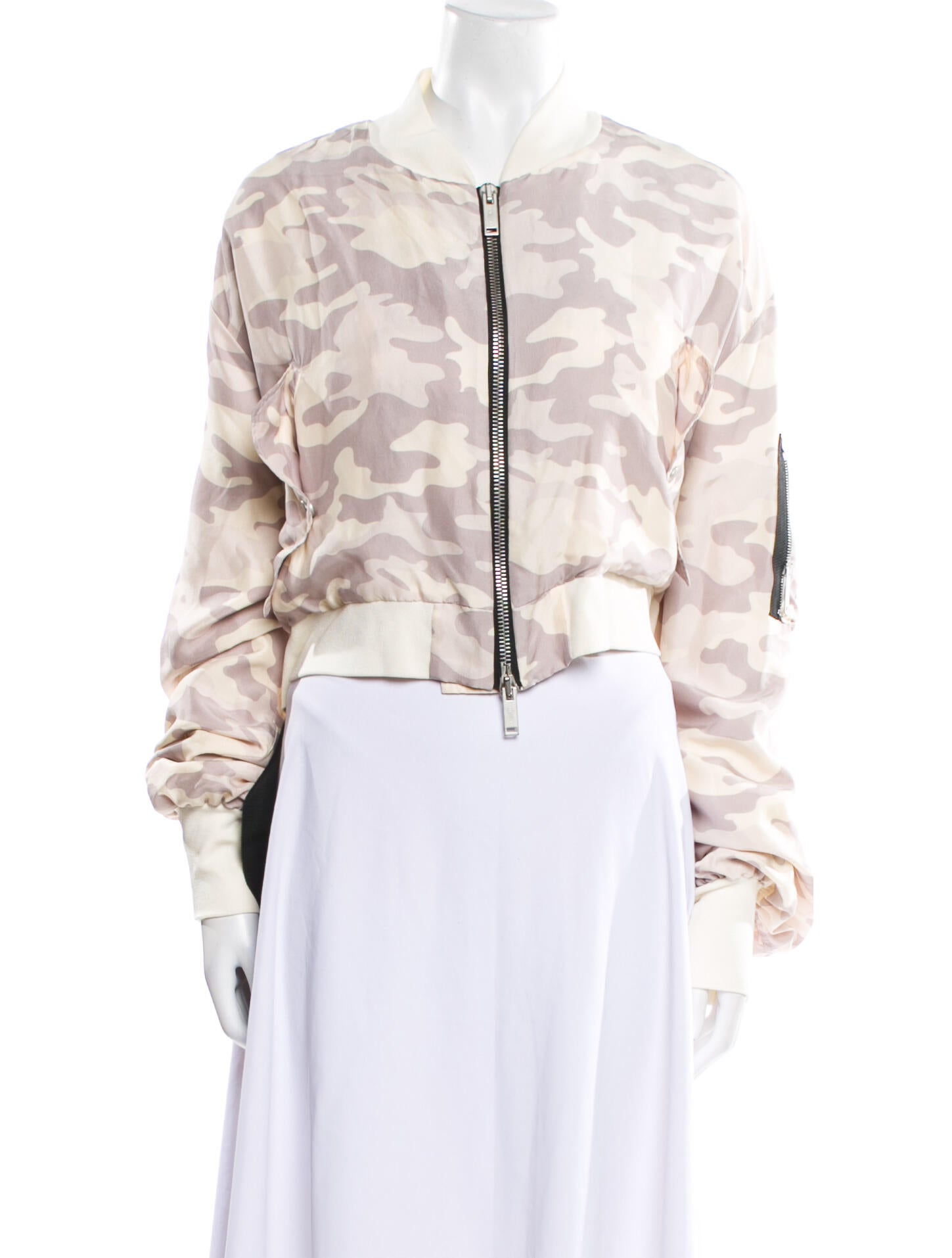 Unravel Project Silk Printed Bomber Jacket