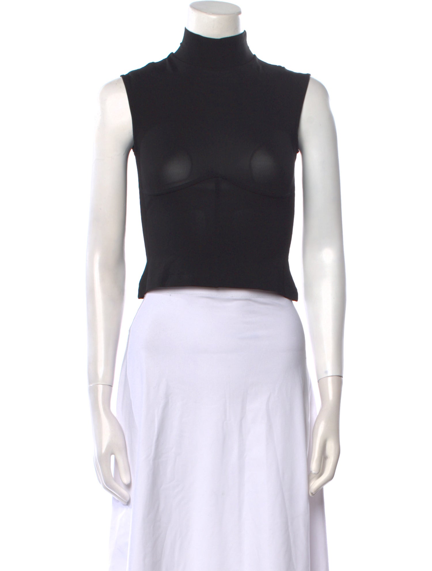 Unravel Project Turtleneck Sleeveless Crop Top