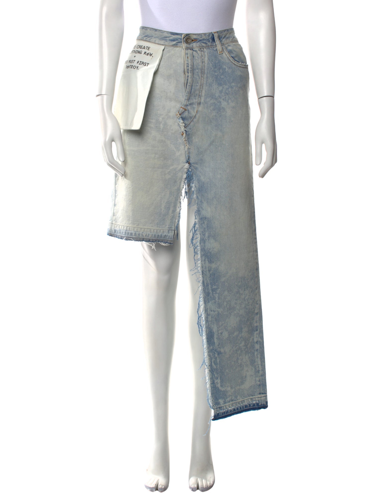 Unravel Project Distressed Accents Midi Length Skirt