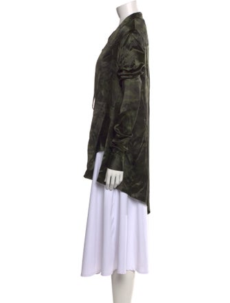 Unravel Project Silk Long Sleeve Button-Up Top