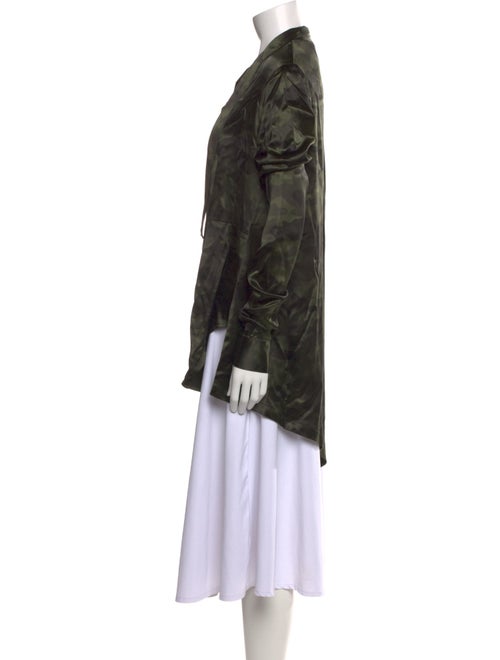 Unravel Project Silk Long Sleeve Button-Up Top