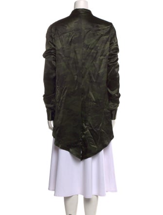 Unravel Project Silk Long Sleeve Button-Up Top