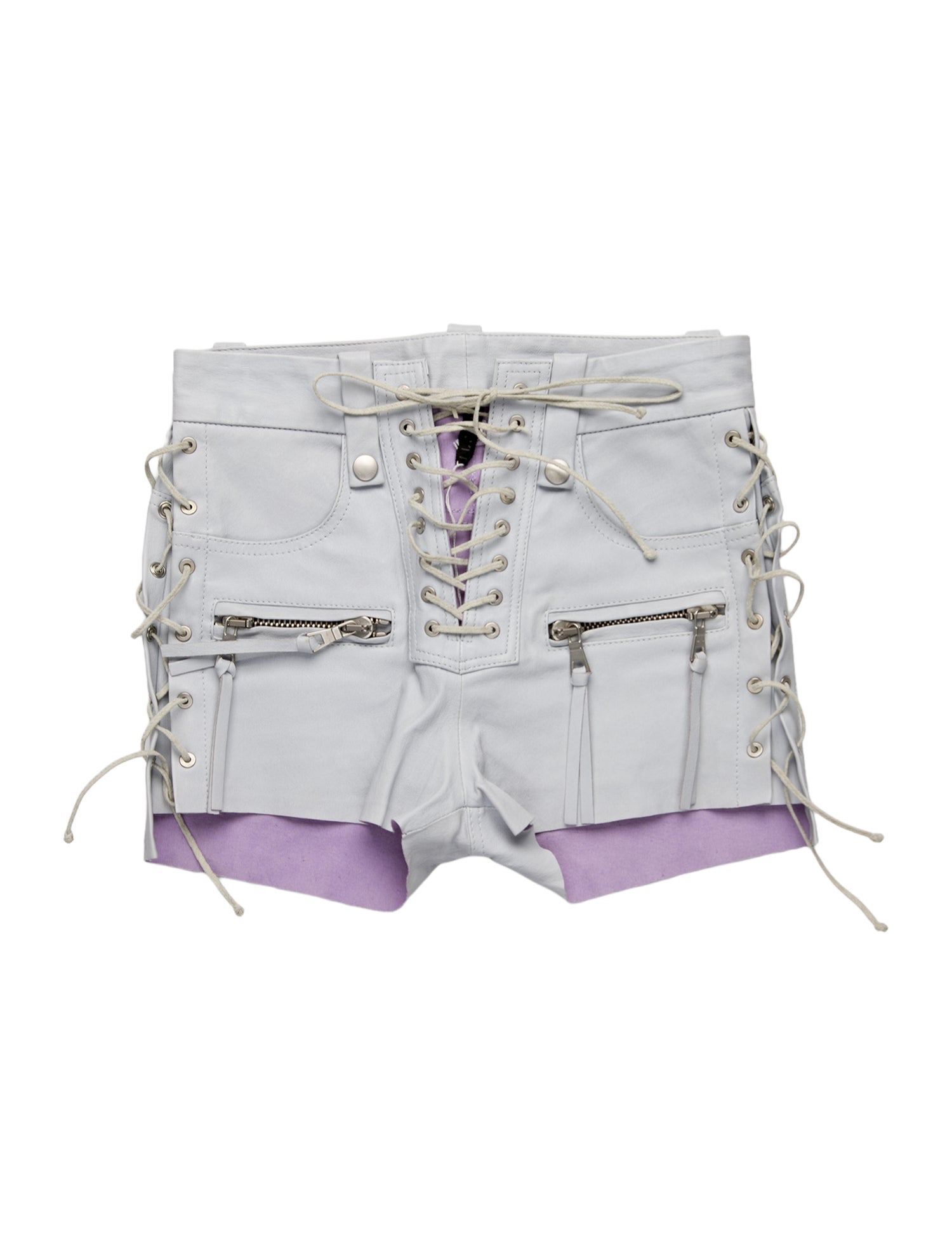 Unravel Project Leather Mini Shorts