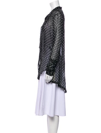 Unravel Project Silk Polka Dot Print Button-Up Top