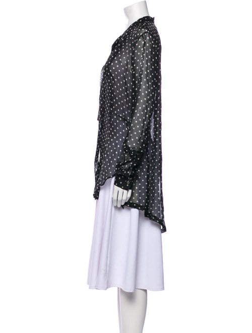 Unravel Project Silk Polka Dot Print Button-Up Top