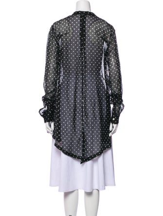Unravel Project Silk Polka Dot Print Button-Up Top