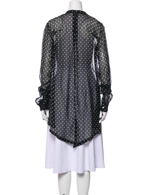 Unravel Project Silk Polka Dot Print Button-Up Top