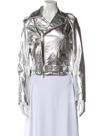 Unravel Project Calf Leather Biker Jacket