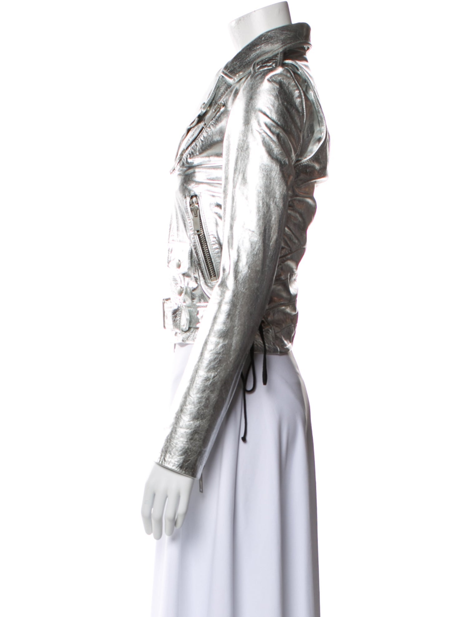 Unravel Project Calf Leather Biker Jacket