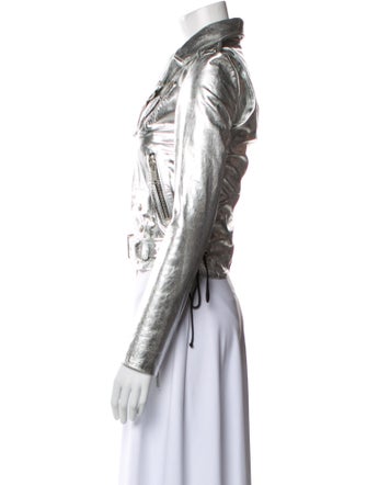 Unravel Project Calf Leather Biker Jacket