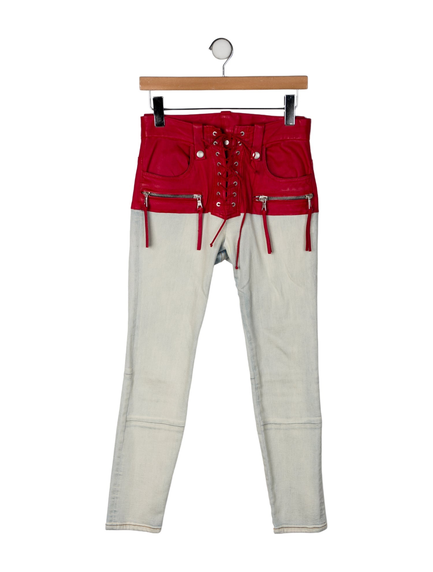 Unravel Project Colorblock Pattern Skinny Leg Pants