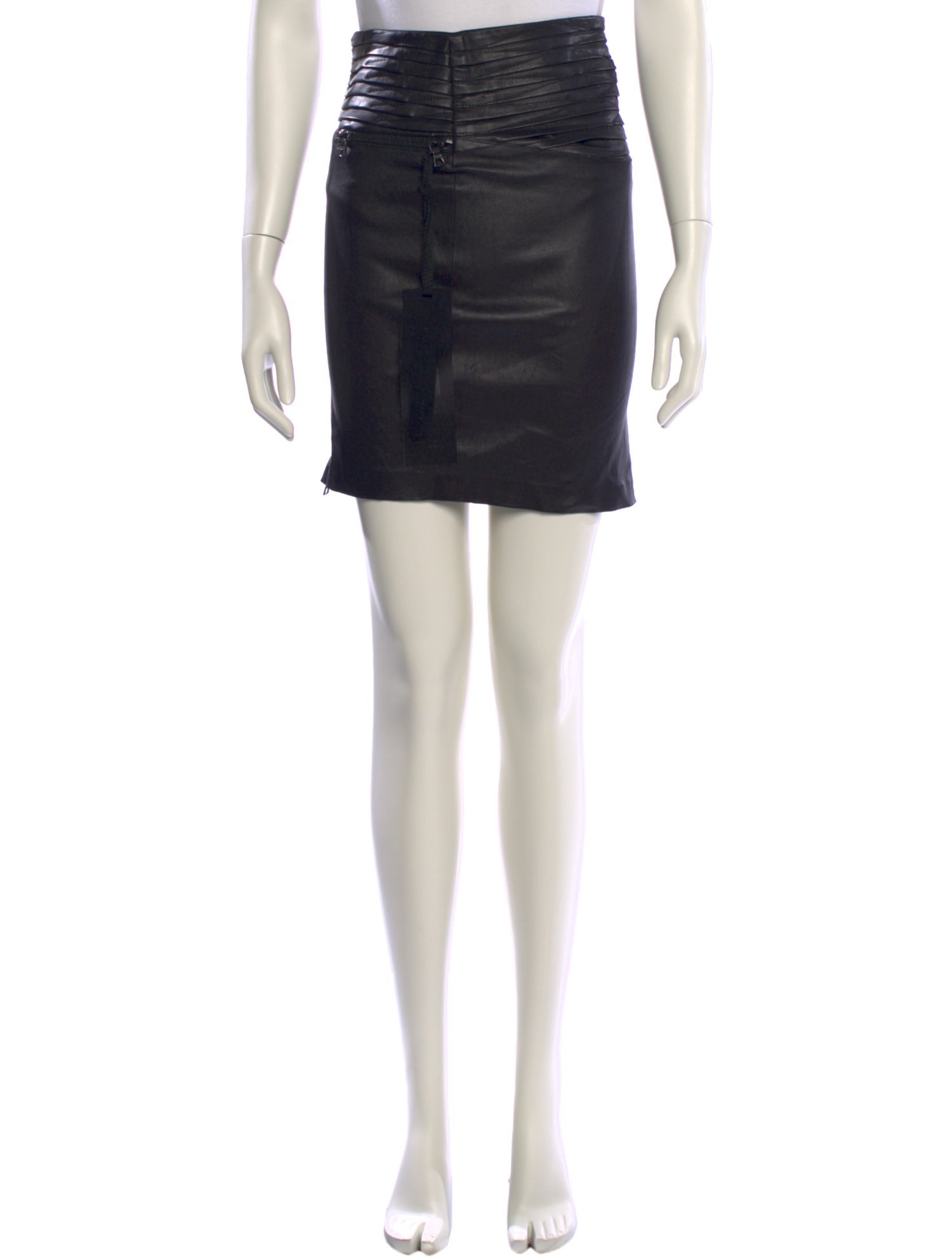 Unravel Project Lambskin Mini Skirt