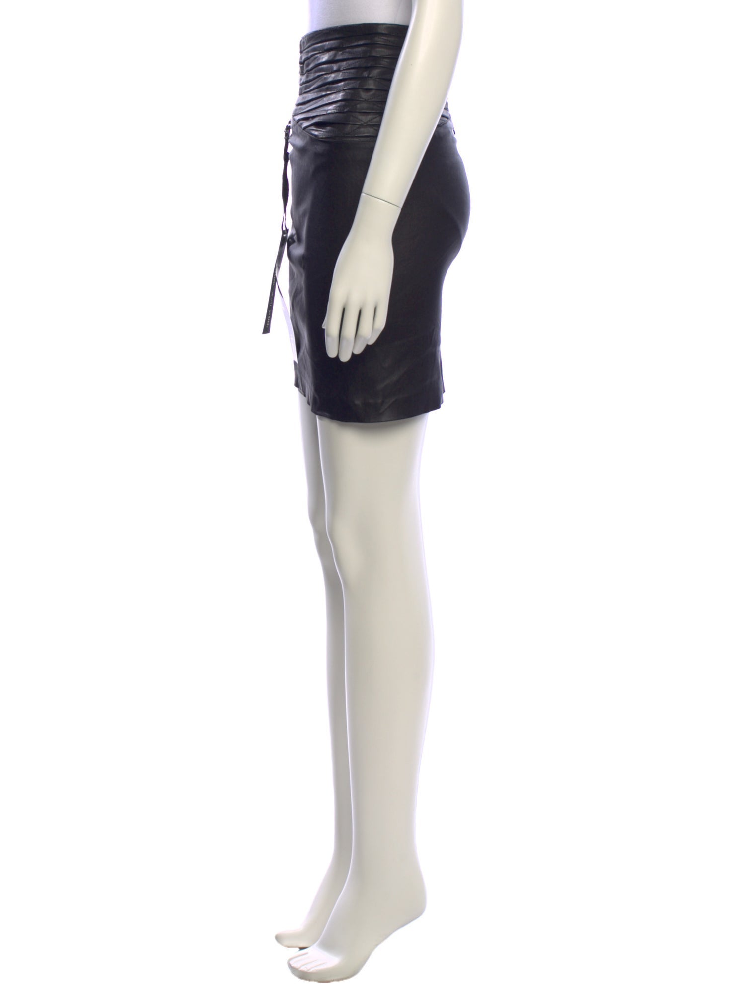 Unravel Project Lambskin Mini Skirt