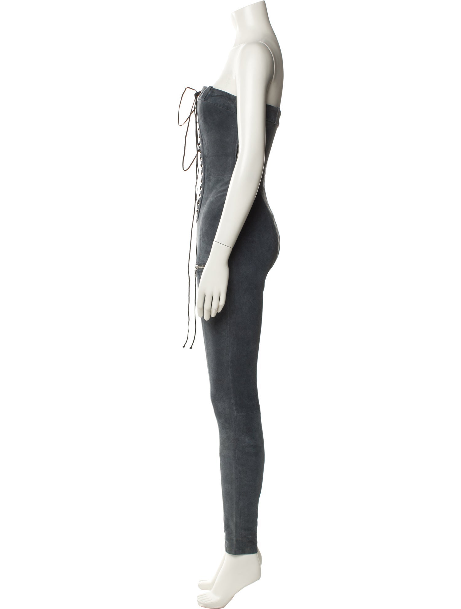 Unravel Project Lambskin Strapless Jumpsuit