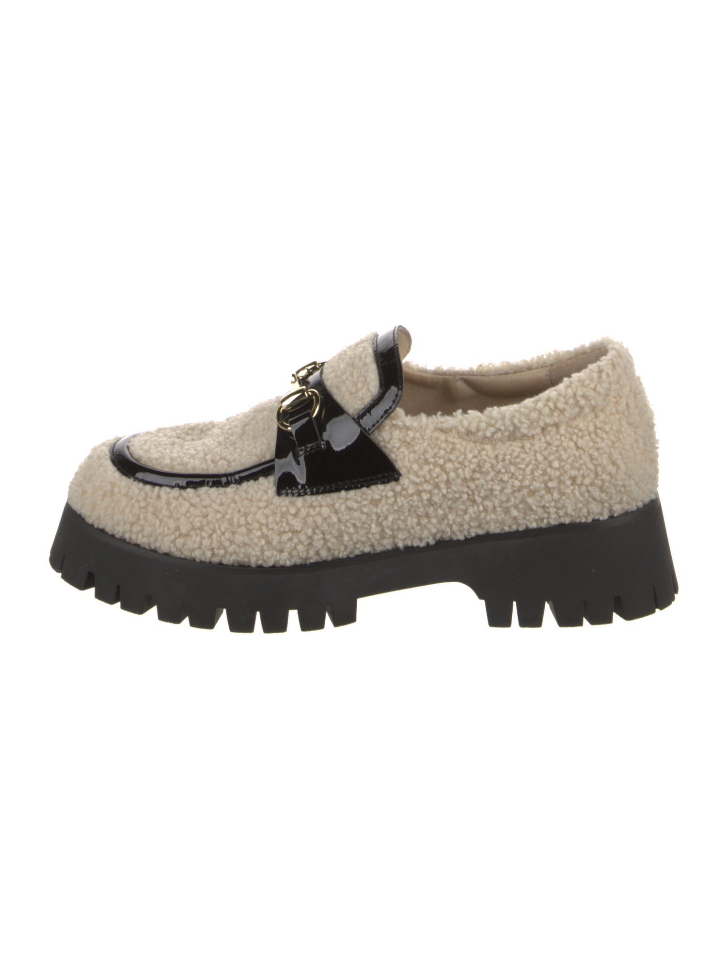 Raye Shearling Colorblock Pattern Loafers