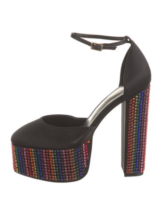 Raye Satin Crystal Embellishments D'Orsay Pumps