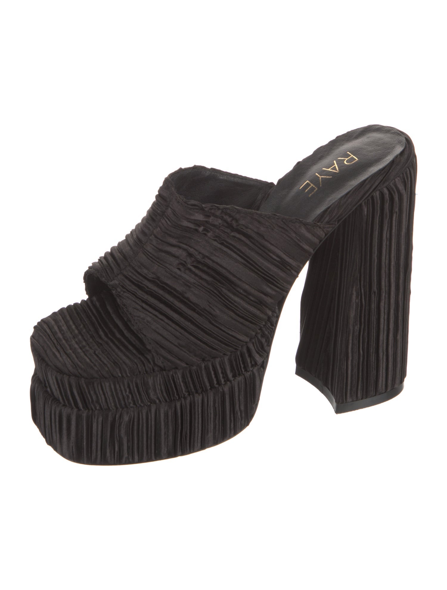 Raye Satin Pleated Accents Slides