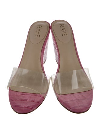 Raye Embossed Leather Slides