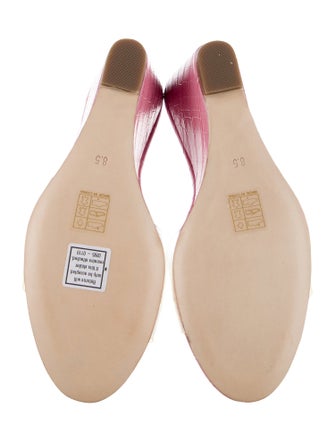 Raye Embossed Leather Slides