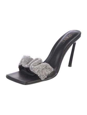 Raye Leather Crystal Embellishments Slides