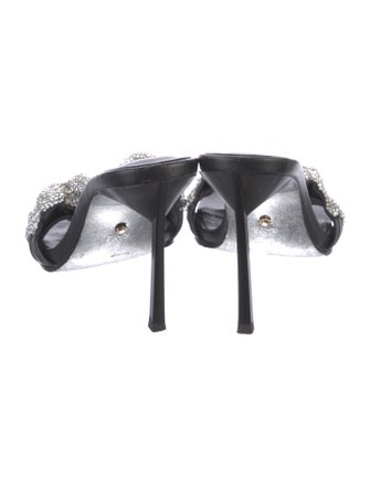 Raye Leather Crystal Embellishments Slides