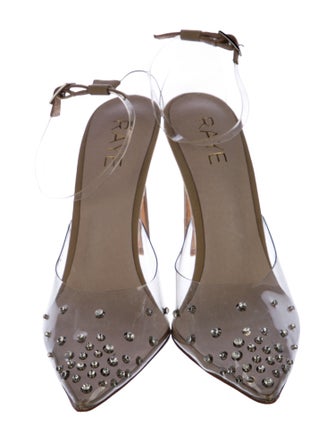 Raye Leather Crystal Embellishments D'Orsay Pumps