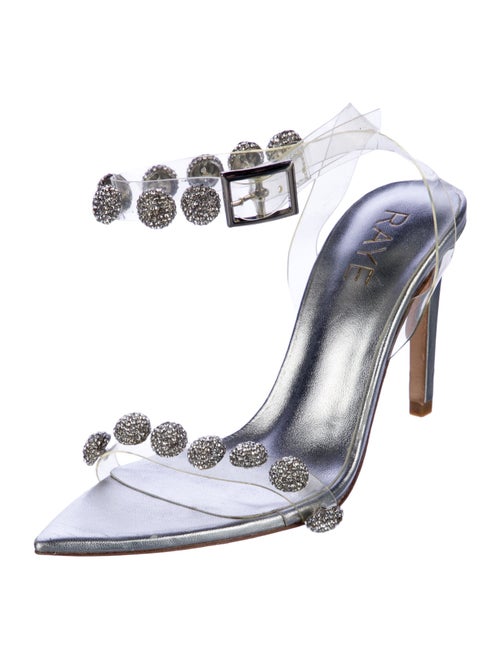 Raye Leather Polka Dot Print Slingback Sandals