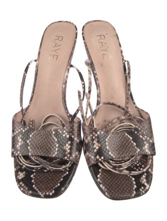 Raye Embossed Leather Animal Print Sandals
