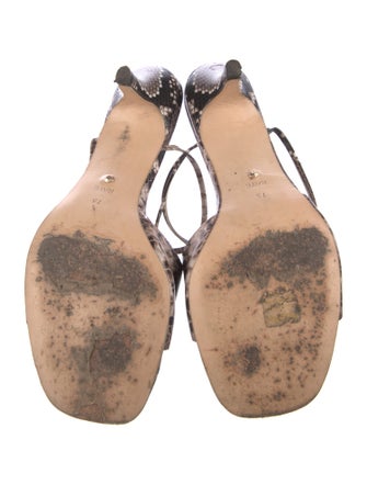 Raye Embossed Leather Animal Print Sandals