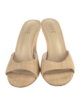 Raye Raffia Leather Trim Embellishment Slides