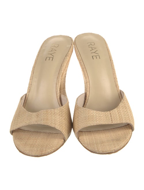 Raye Raffia Leather Trim Embellishment Slides