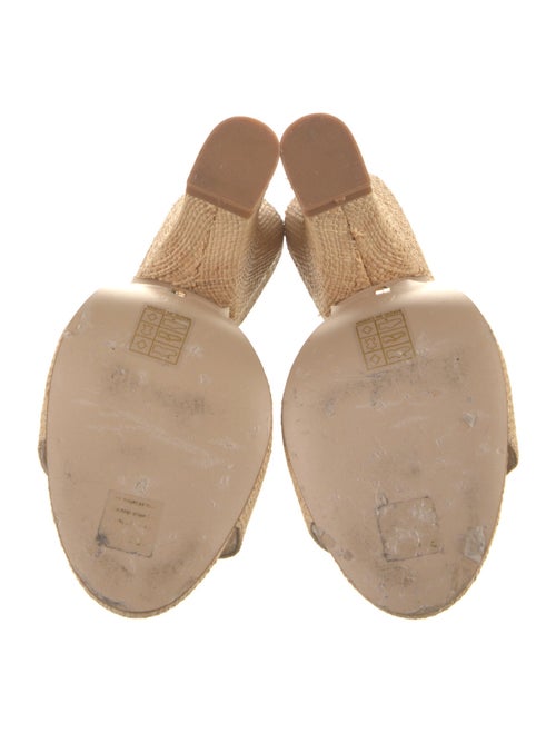 Raye Raffia Leather Trim Embellishment Slides