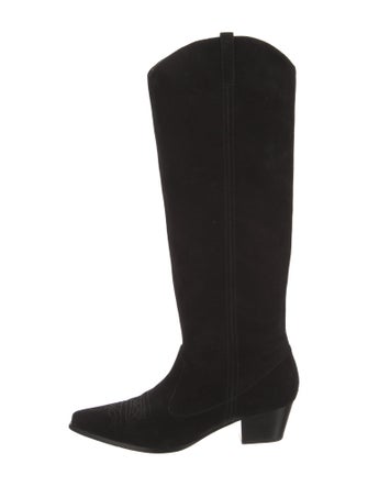 Raye Suede Leather Trim Embellishment Riding Boots