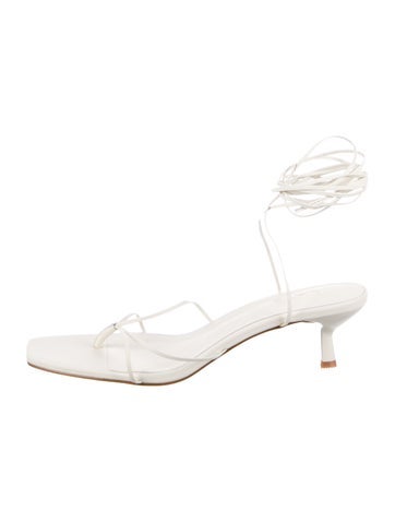 Pre-owned Raye Leather Sandals In White