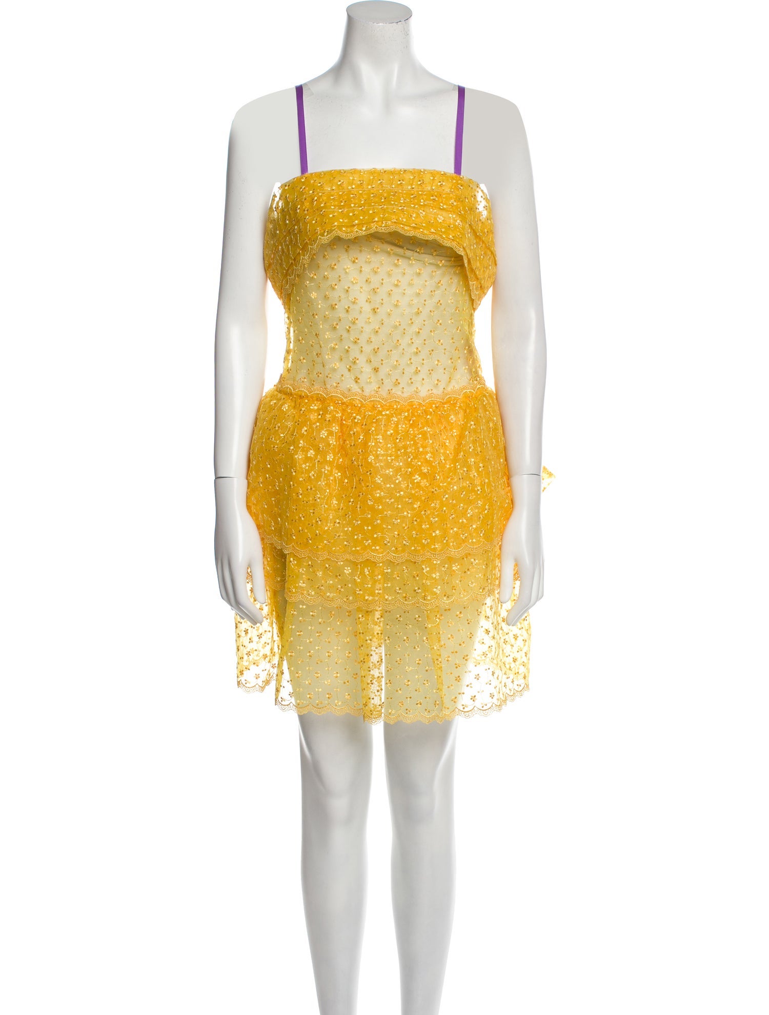 Ryan Lo Lace Pattern Mini Dress