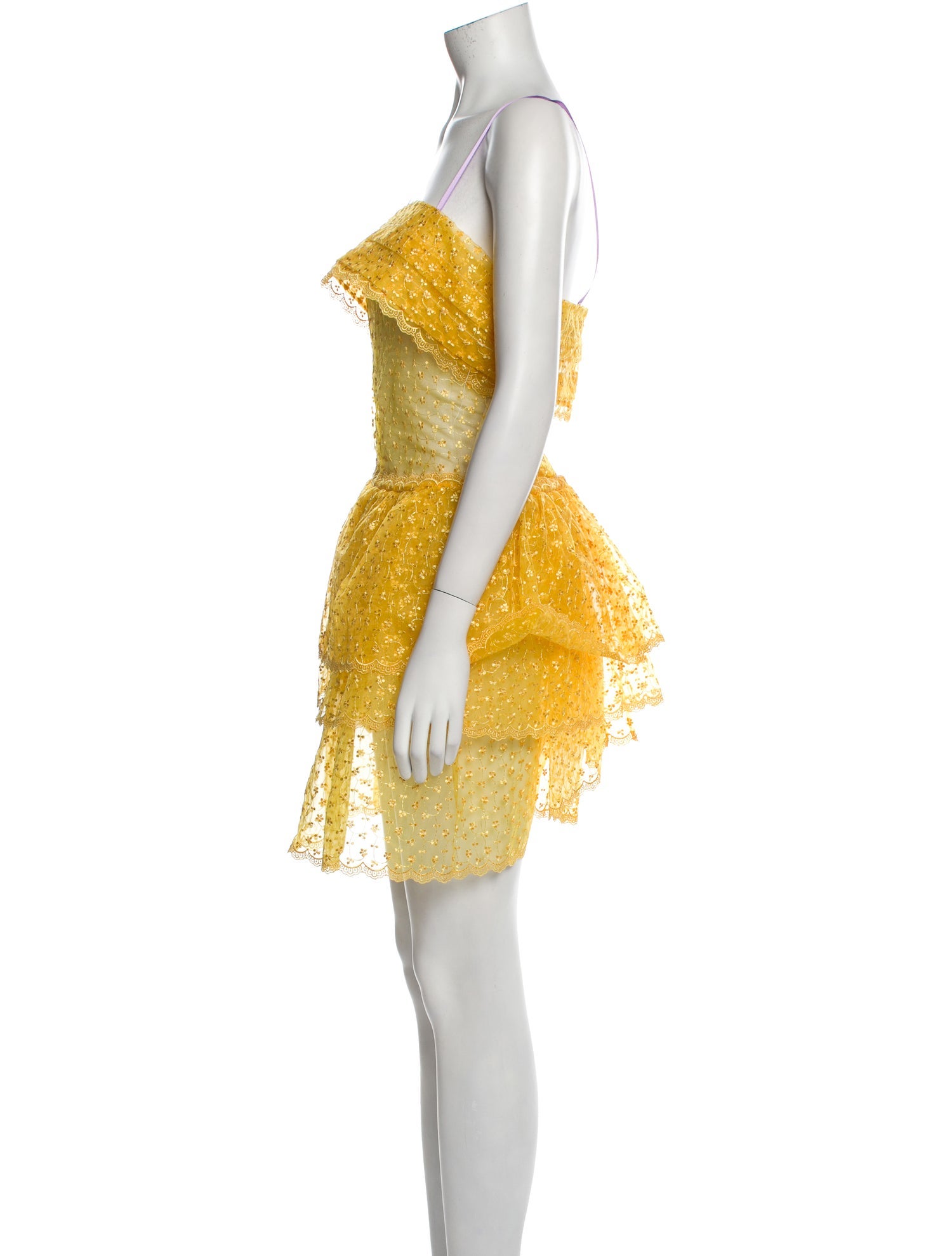 Ryan Lo Lace Pattern Mini Dress