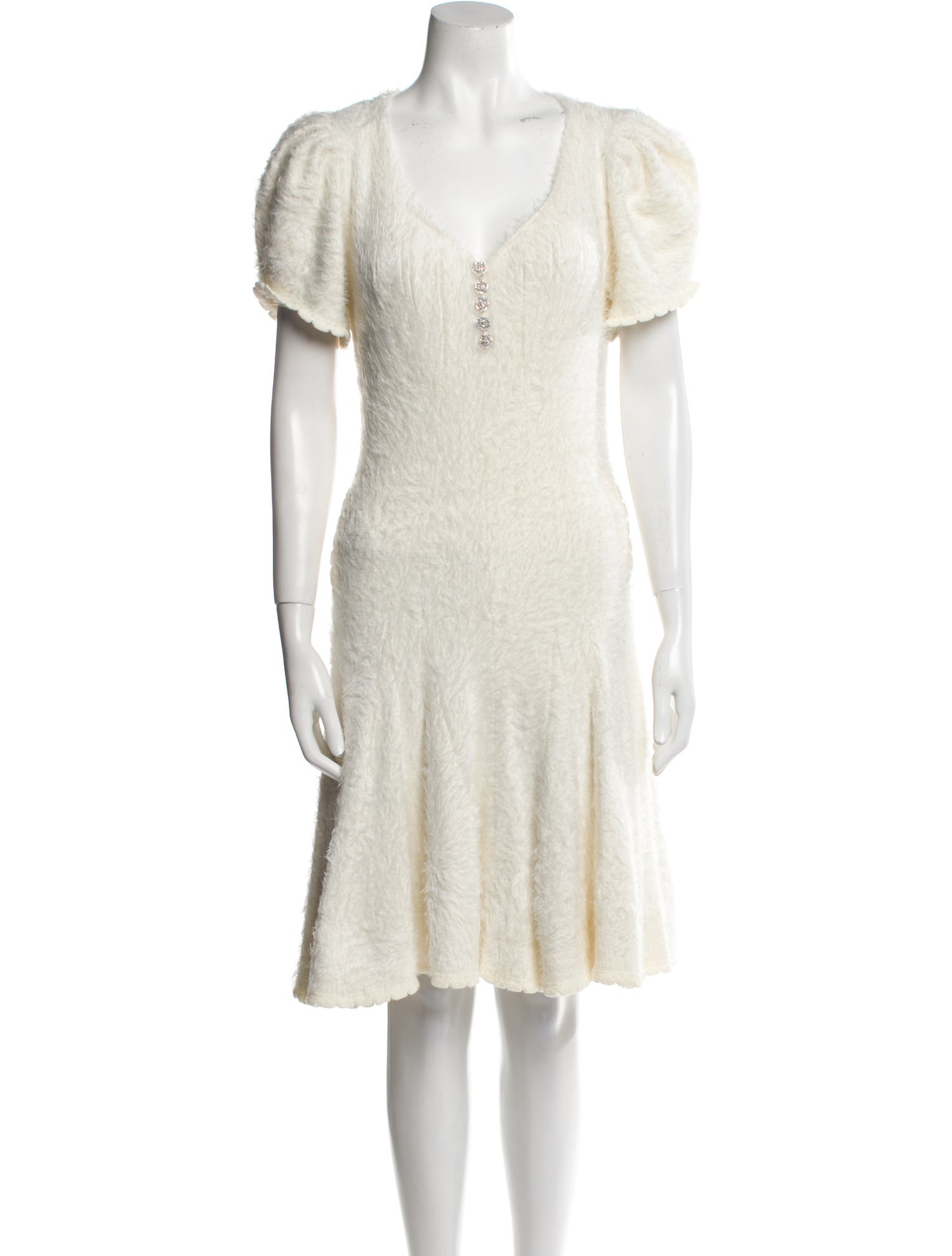 Ryan Lo V-Neck Knee-Length Dress