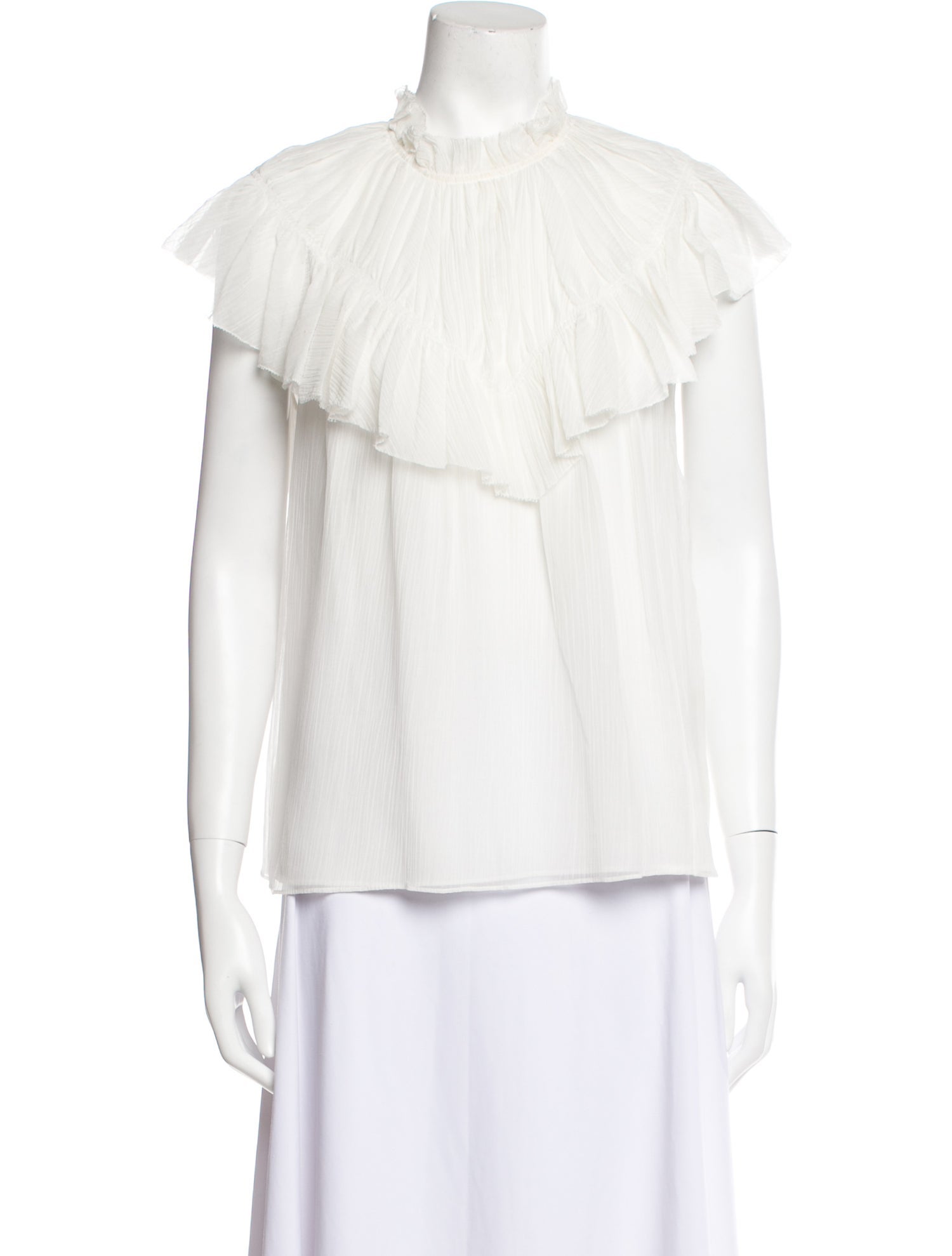 Rebecca Taylor Mock Neck Sleeveless Blouse