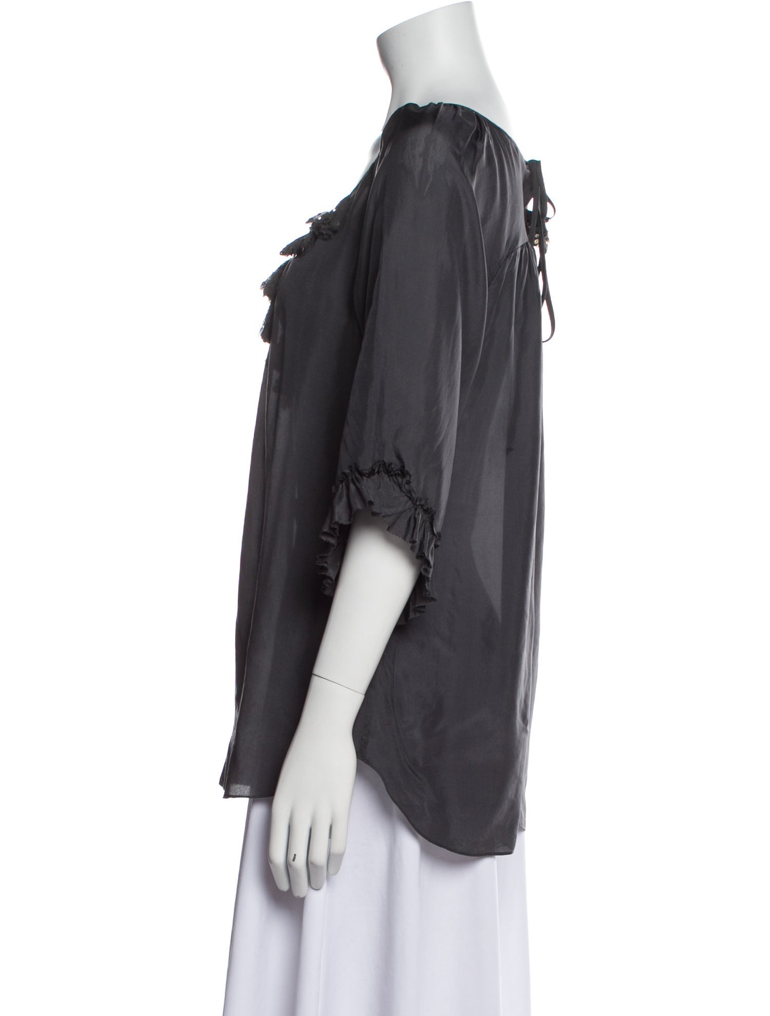 Rebecca Taylor Silk V-Neck Blouse