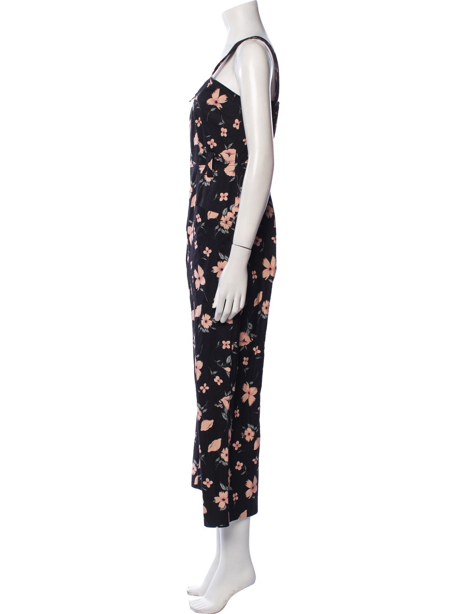 Rebecca Taylor Floral Print Square Neckline Jumpsuit