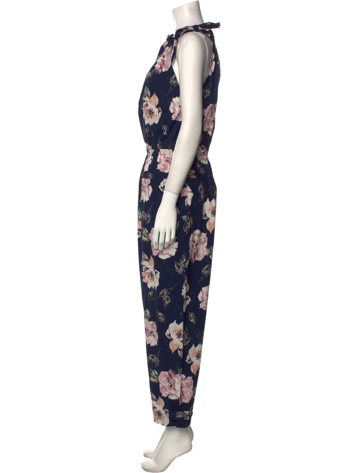 Rebecca Taylor Floral Print Cowl Neck Jumpsuit